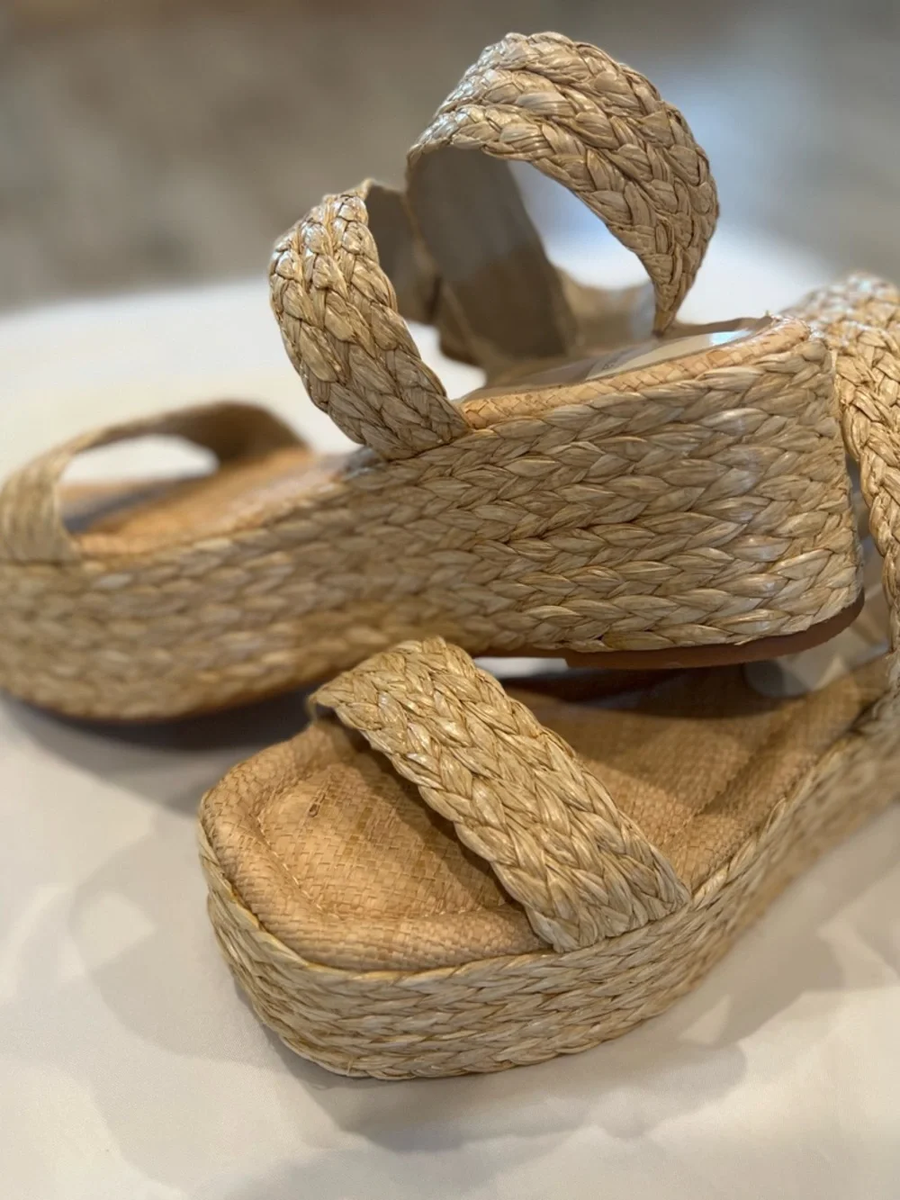 Dolce Vita Natural Braided Platform Espadrille Sandals - Picture 5 of 7